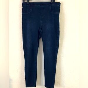 Spanx Pull On Style Stretch Pants Jeans Jeggings XL Blue Casual Denim